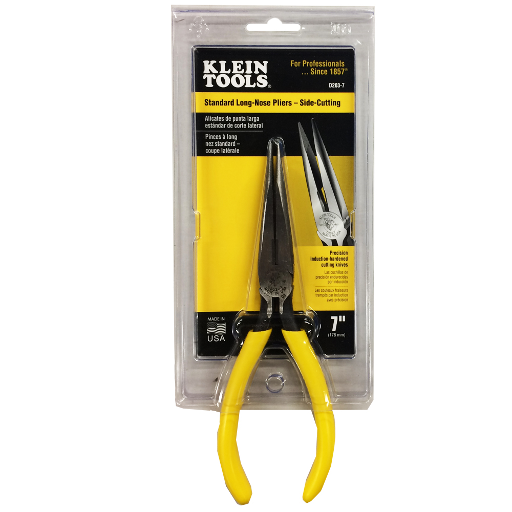 Klein Tools D203-8 Needle Nose Pliers, Long Nose Side Cutters