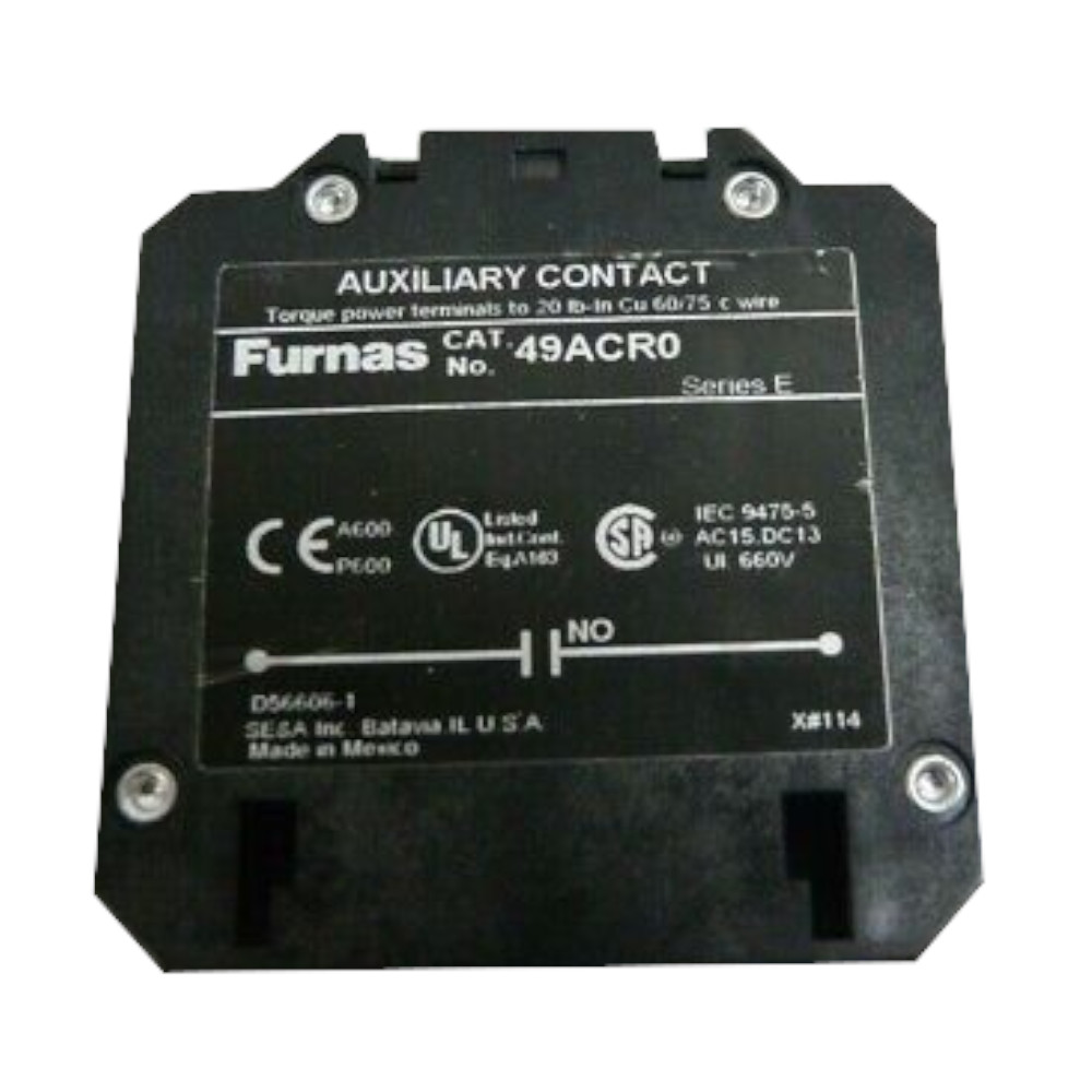 Furnas 49ACR0 1NO Aux Auxilary Switch DP Definite Purpose 30-60 Amp