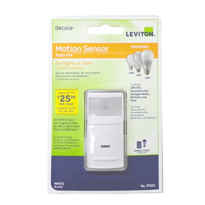 Leviton IPS02-1LW Decora Motion Sensor In-Wall Switch Auto-On 2.5Amp